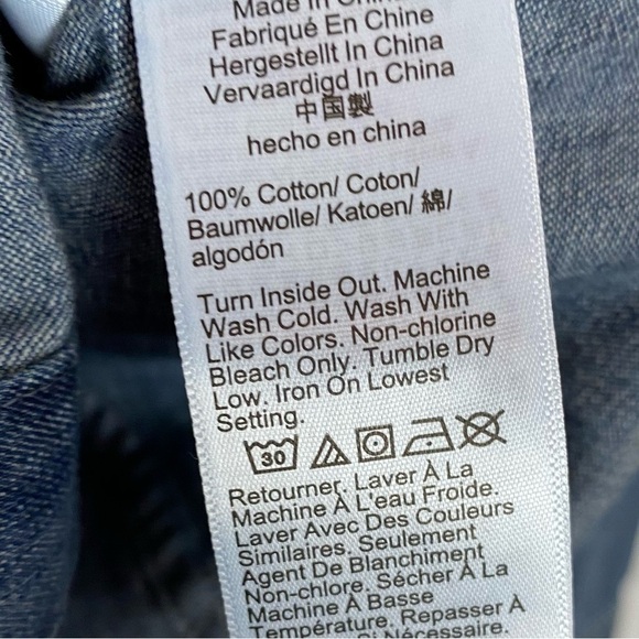 J. Crew Slim-Fit Chambray Shirt Jewel Buttons BW194 - Picture 8 of 9